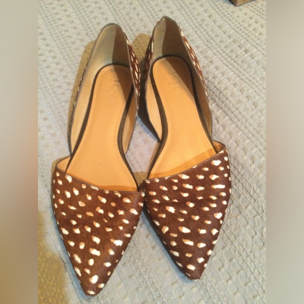 J Crew calf hair flats